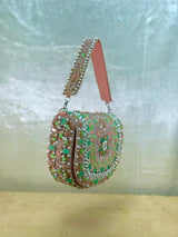 Handcrafted Pearl Studded Flap Bag - View 4 | HAQEEBA STUDIO