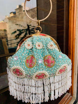 Zena Potli Bag - Light Blue | HAQEEBA STUDIO
