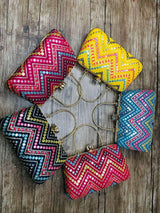 Multicolored Sequence Party Clutch - View 7 | HAQEEBA STUDIO