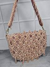 Designer Zoya Crystal Clutch Bags - Pink | HAQEEBA STUDIO