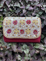 Embroidered Ethnic Clutch Bag - Pink | HAQEEBA STUDIO