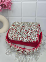 Mini Crystal Bag - Pink | HAQEEBA STUDIO