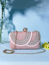 Women Bridal Party Clutch - Pink | HAQEEBA STUDIO