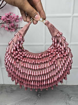 Zoya Pearl Clutch Bag - Pink | HAQEEBA STUDIO