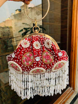 Zena Potli Bag - Red | HAQEEBA STUDIO