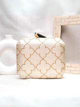 Ethnic Party Clutch - White | HAQEEBA STUDIO