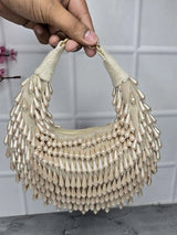 Zoya Pearl Clutch Bag - White | HAQEEBA STUDIO