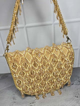 Designer Zoya Crystal Clutch Bags - Yellow | HAQEEBA STUDIO