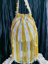 Embellished Pearl Potli Bag - Yellow | HAQEEBA STUDIO